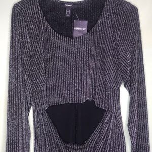BRAND NEW Forever 21+ Metallic Cutout Dress